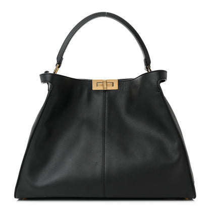 Fendi Vitello Seta Shearling FF 1974 Large Peekaboo X-Lite Black 1 of 13