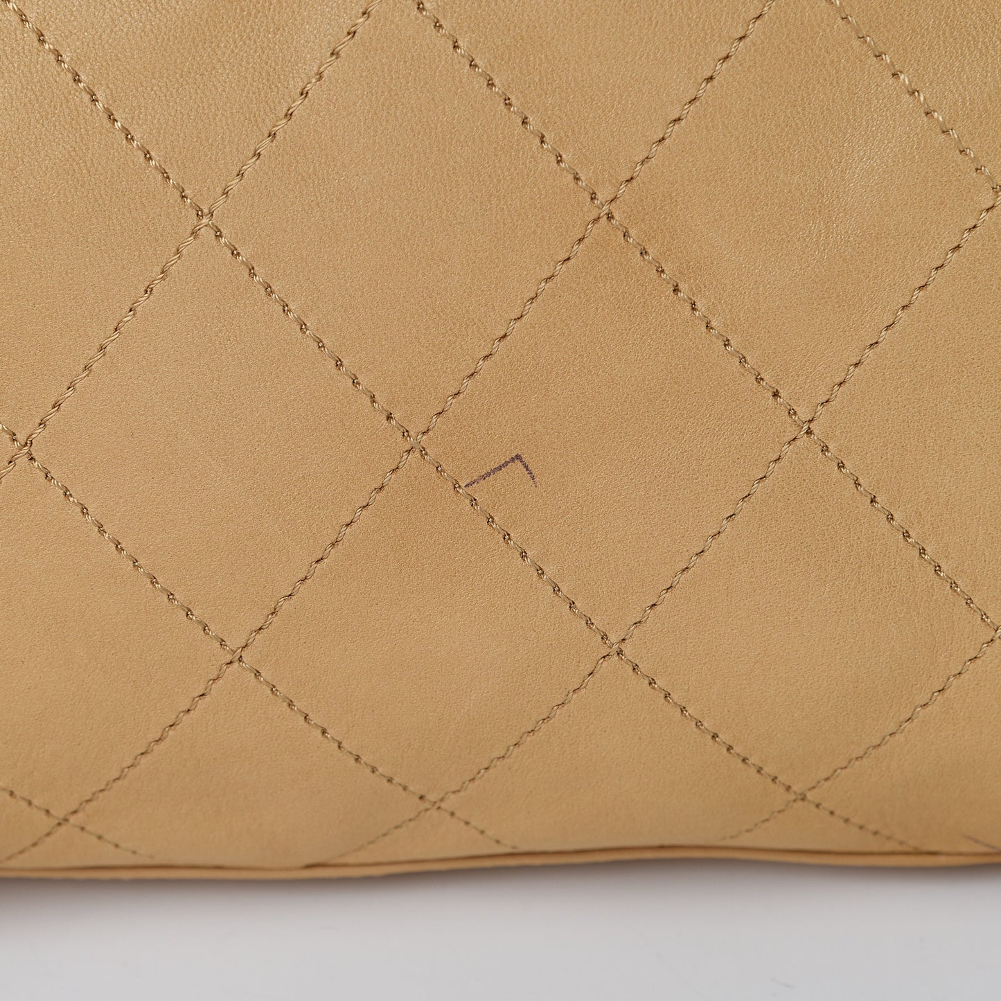 Lambskin Stitched Medium Ultimate Soft Tote Beige