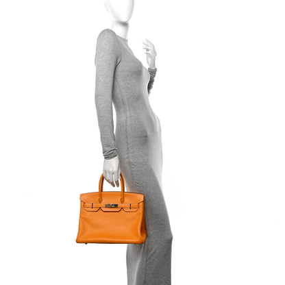 Hermes Epsom Candy Birkin 30 Jaune D'Or Feu 2 of 11