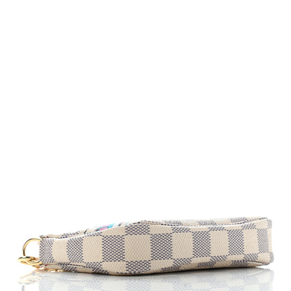 Louis Vuitton Damier Azur 2021 Christmas Animation Hollywood Mini Pochette Accessories Fuchsia 4 of 8