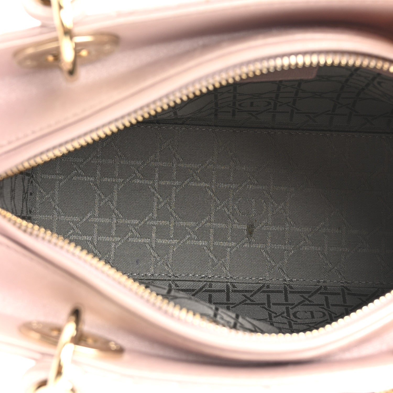 Christian Dior Pearly Lambskin Cannage Medium Lady Dior Lotus 5 of 16