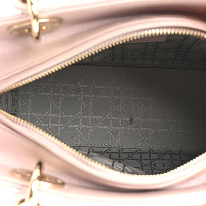 Christian Dior Pearly Lambskin Cannage Medium Lady Dior Lotus 5 of 16