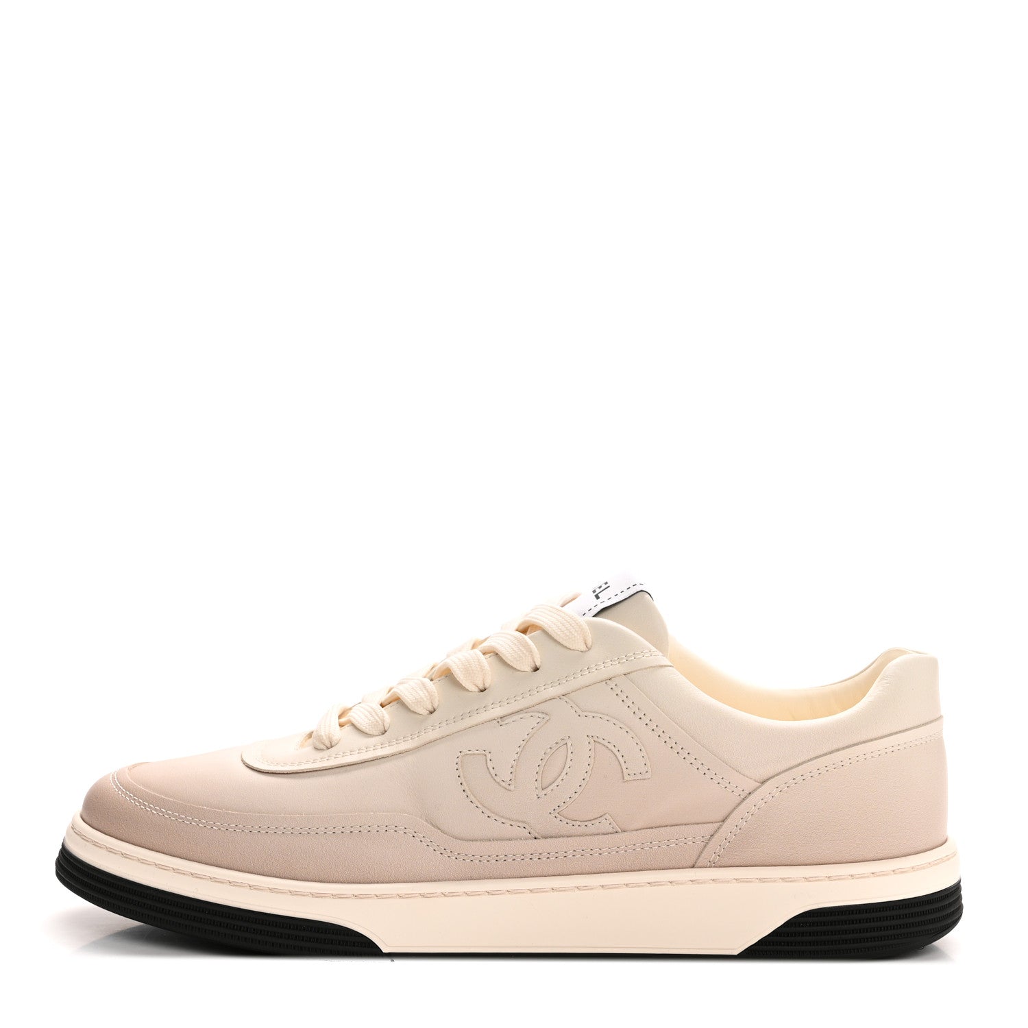 Chanel Printed Calfskin Womens CC Logo Sneakers 40 Beige 1 of 9
