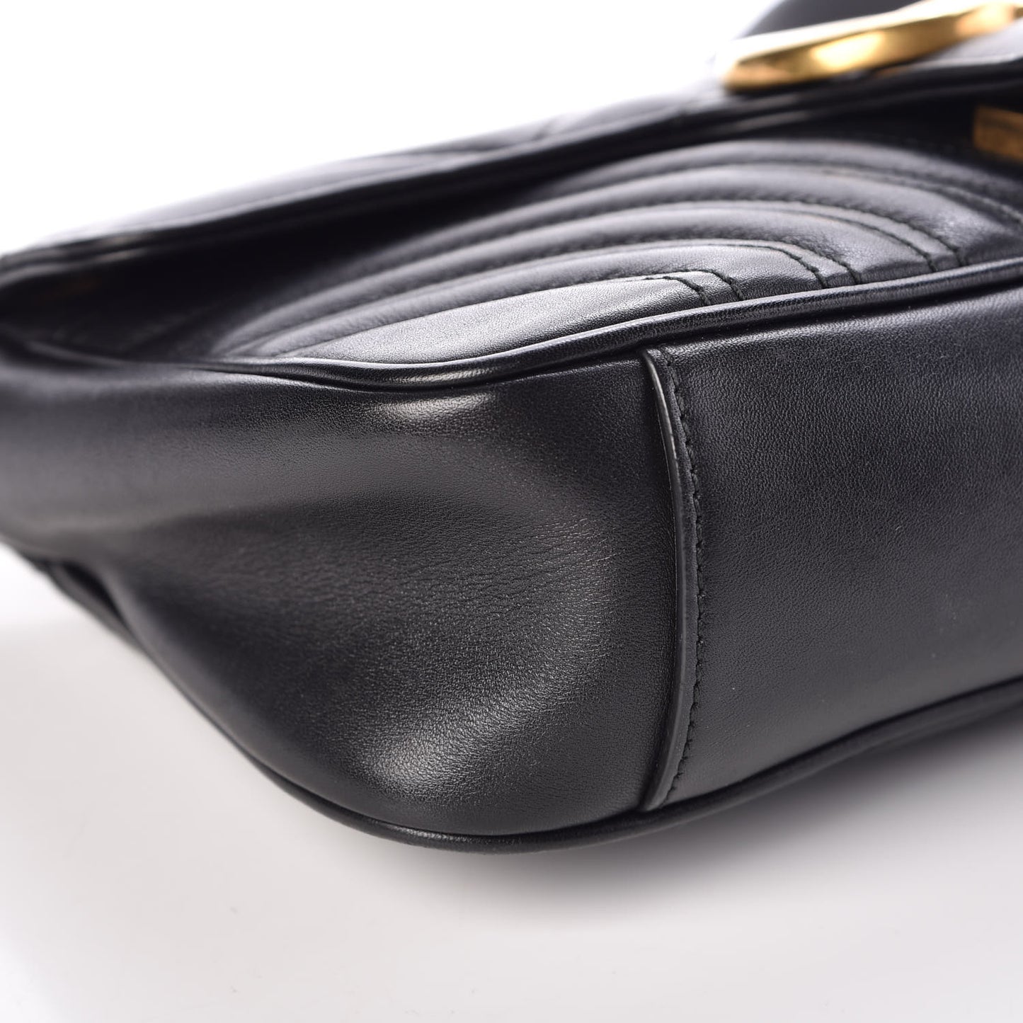 Calfskin Matelasse Small GG Marmont Shoulder Bag Black