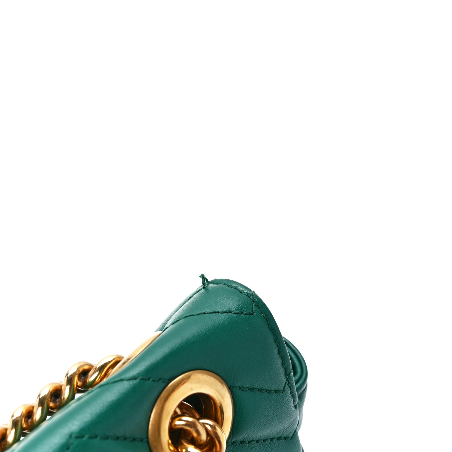Calfskin Matelasse Small GG Marmont Shoulder Bag Emerald Green