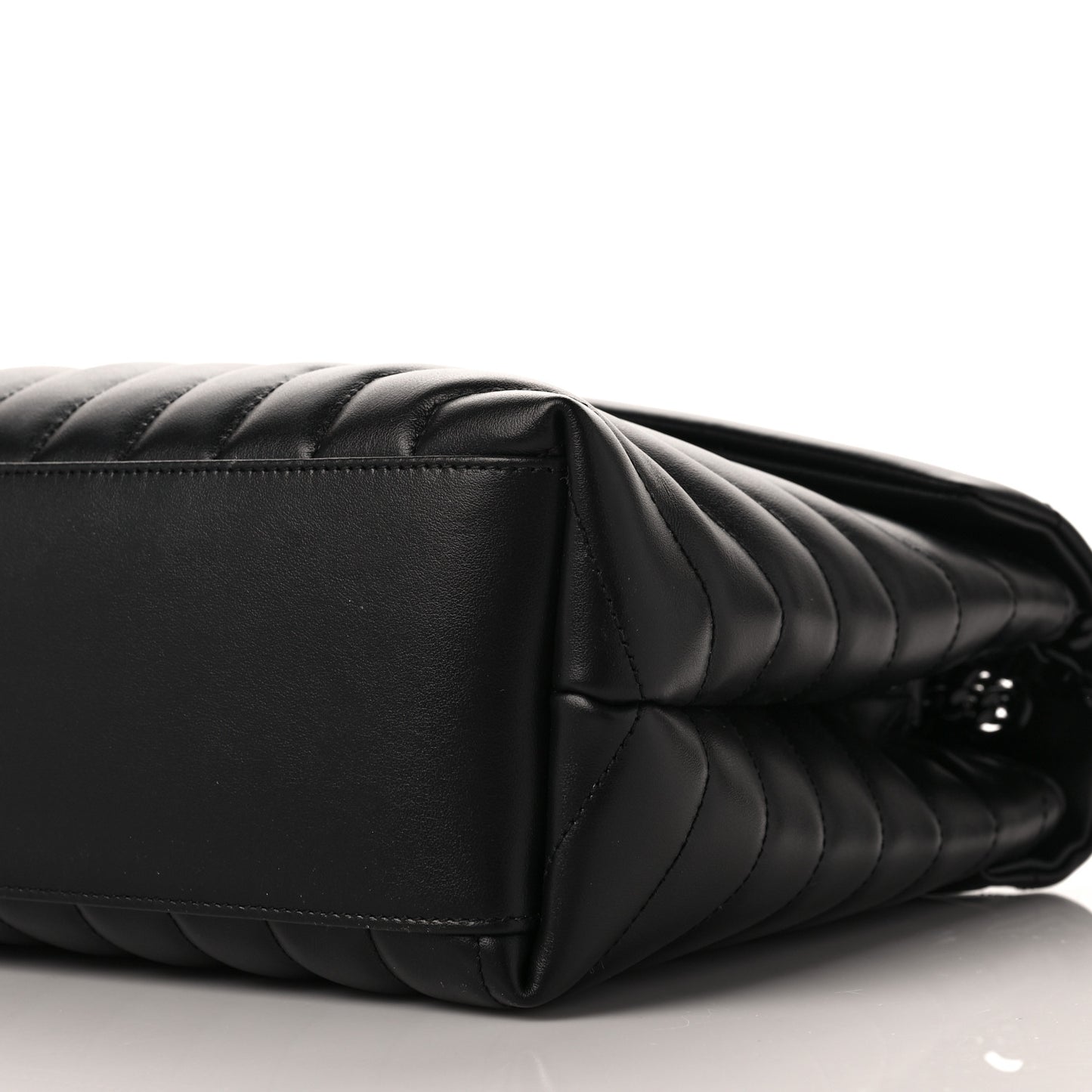 Calfskin Y Quilted Monogram Medium Loulou Chain Satchel Black