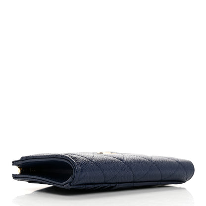 Chanel Caviar Quilted CC Zip Around Card Holder Navy 4 of 12