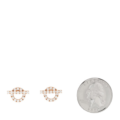 Hermes 18K Rose Gold Diamond Finesse Earrings 2 of 5