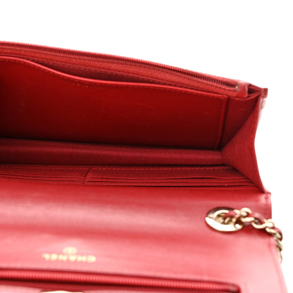 Chanel Lambskin Quilted Trendy CC Wallet On Chain WOC Red 5 of 16