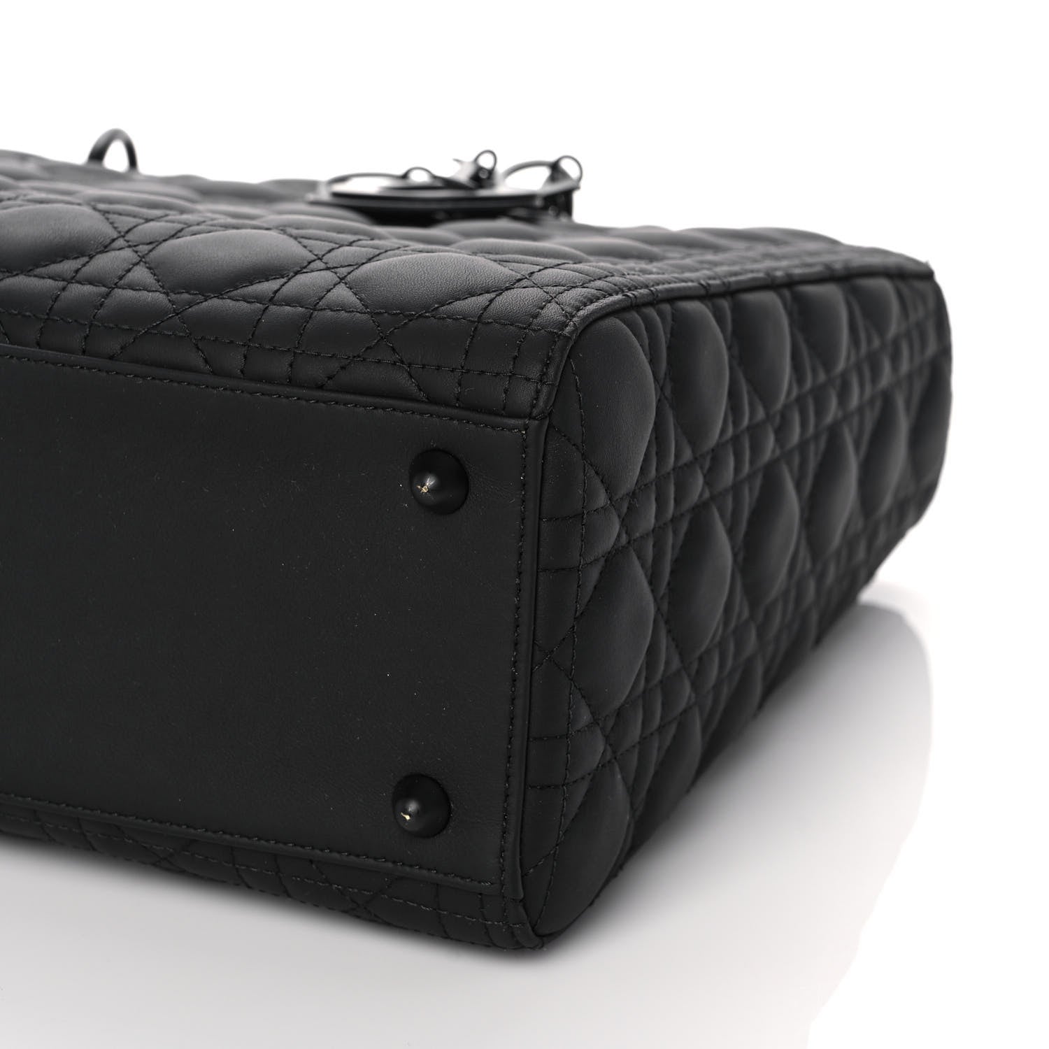 Christian Dior Ultra Matte Calfskin Cannage Large Lady Dior Black 8 of 12