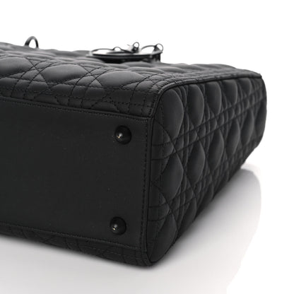 Christian Dior Ultra Matte Calfskin Cannage Large Lady Dior Black 8 of 12