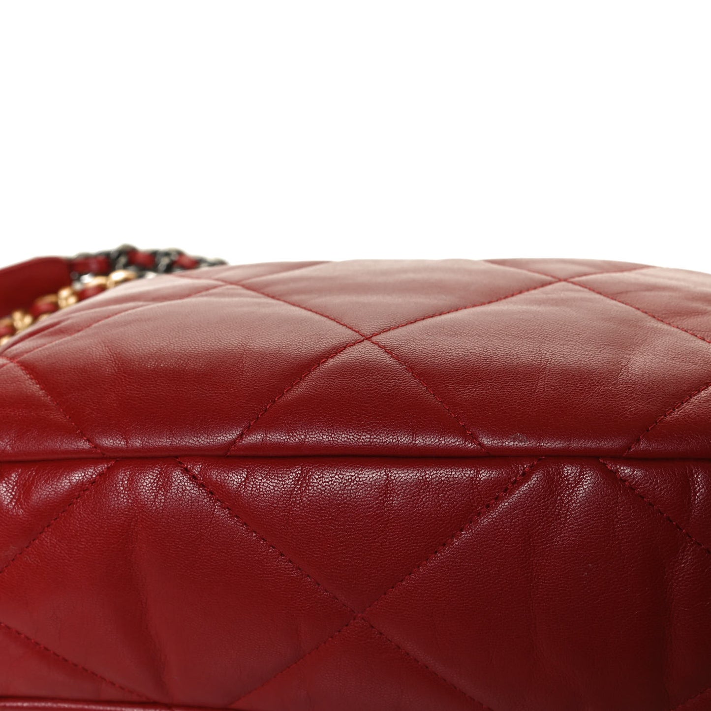 Lambskin Quilted Large Chanel 19 Flap Red