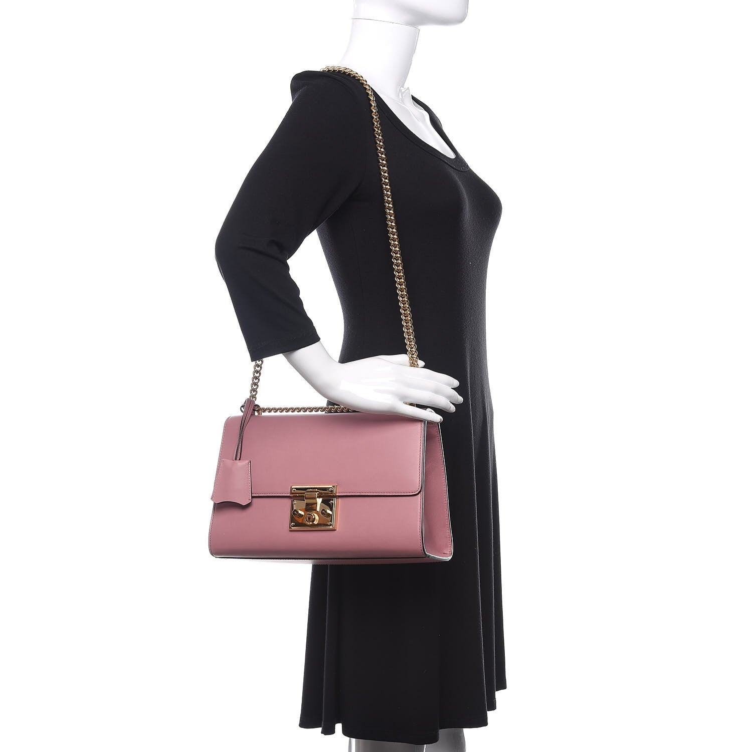 Gucci Moon Calfskin Medium Padlock Shoulder Bag Carmine Rose 2 of 10