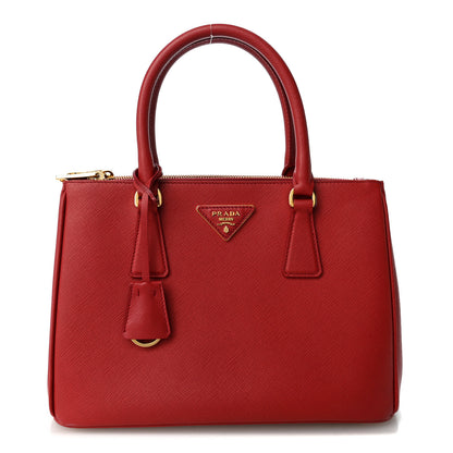 Prada Saffiano Small Galleria Double Zip Tote Fuoco 1 of 10