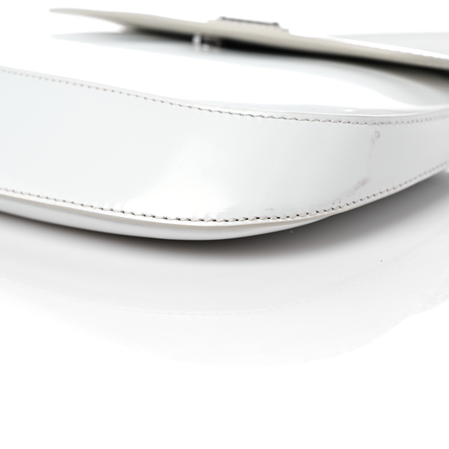 Prada Spazzolato Cleo Flap Shoulder Bag White 8 of 9