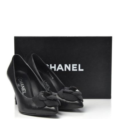Chanel Lambskin Camellia Pumps 35.5 Black 12 of 12