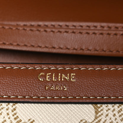 Celine Triomphe Canvas Calfskin Maillon Wallet on Chain White 6 of 12