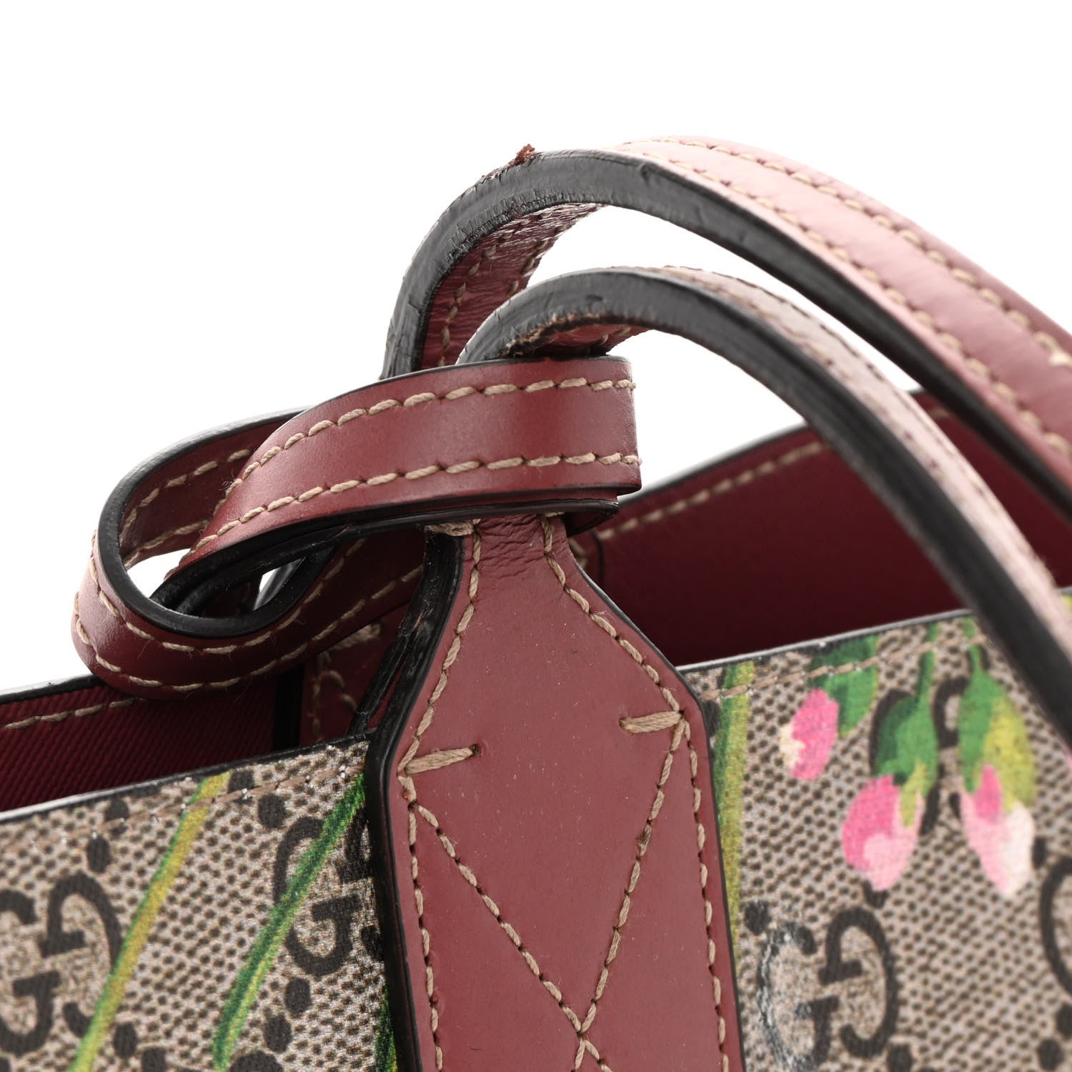 Gucci GG Supreme Monogram Blooms Medium Reversible Tote Beige Multicolor Dry Rose 20 of 33