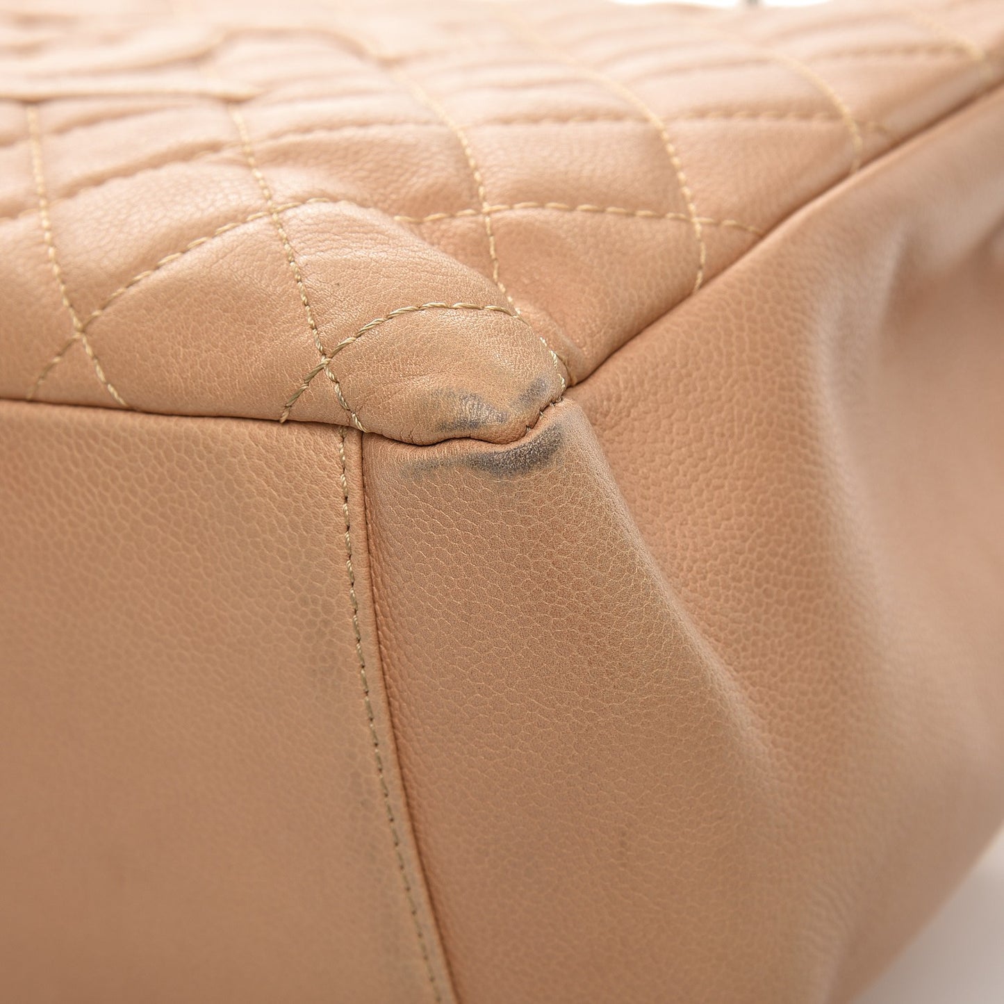 Caviar Quilted Grand Shopping Tote GST Beige