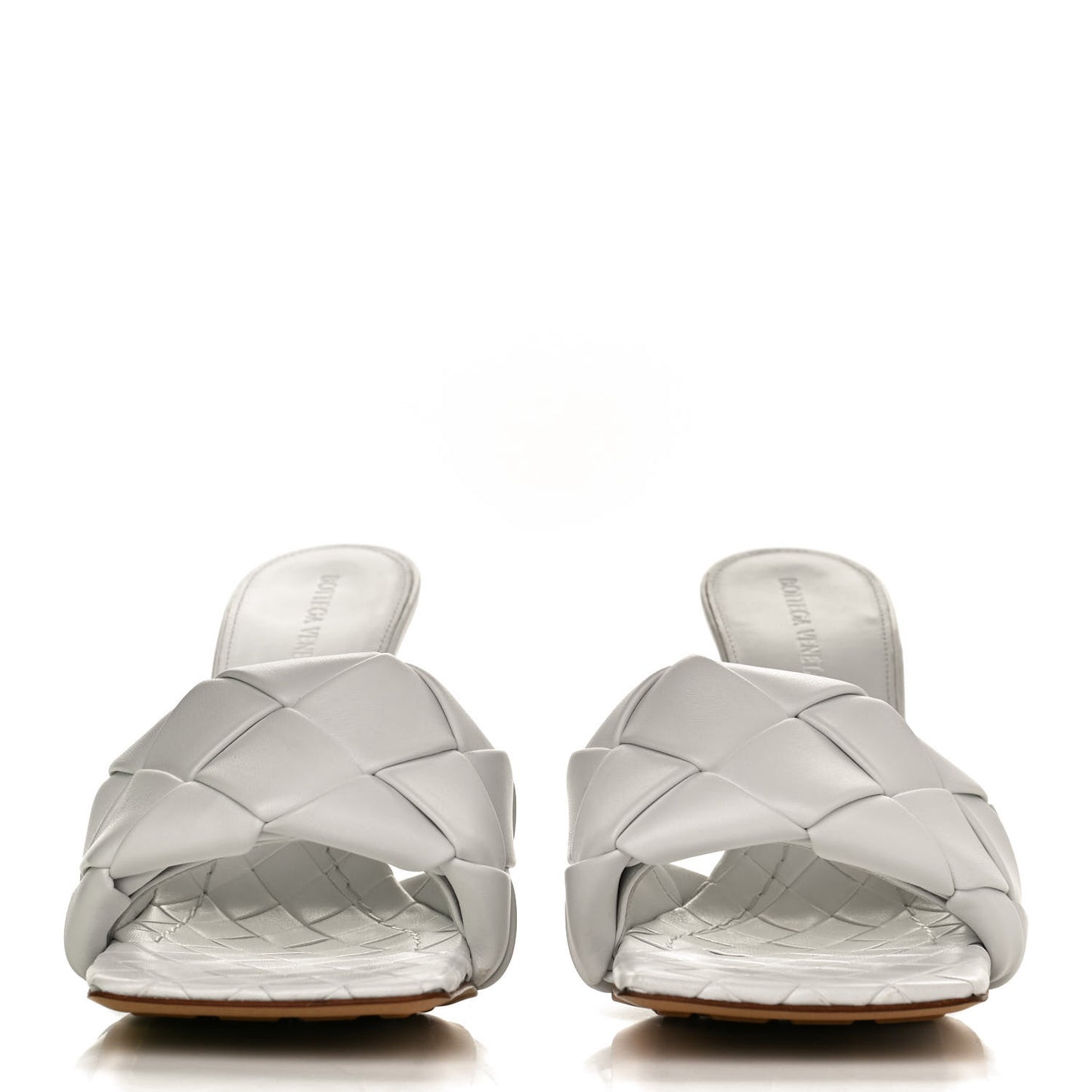 Nappa Maxi Intrecciato Lido Mule Sandals 41 Optic White