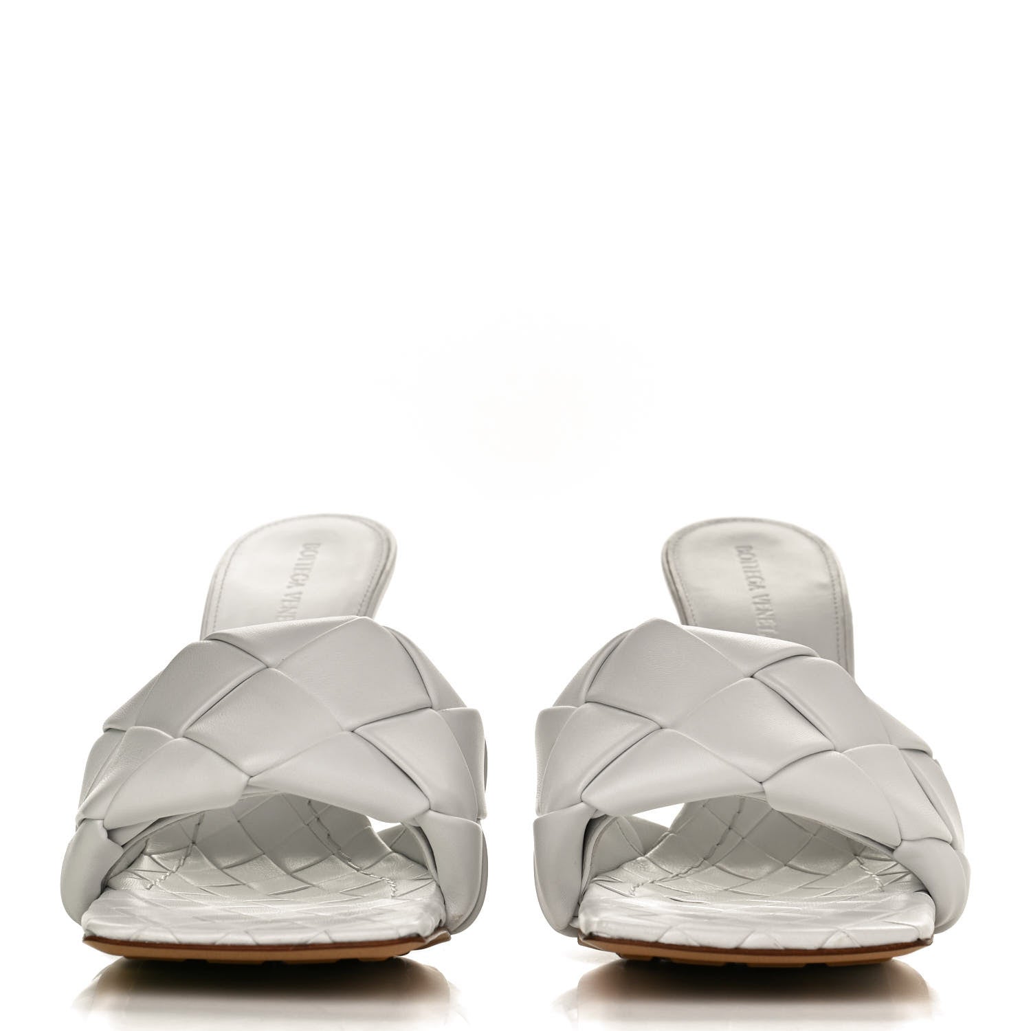 Bottega Veneta Nappa Maxi Intrecciato Lido Mule Sandals 41 Optic White 2 of 10