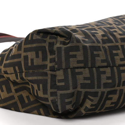 Fendi Zucca Leopard Print Reversible Shopping Tote Tobacco Brown Red 8 of 17
