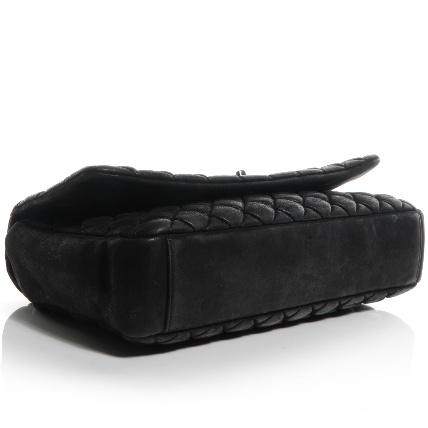 Iridescent Calfskin New Bubble Large Flap Dark Grey