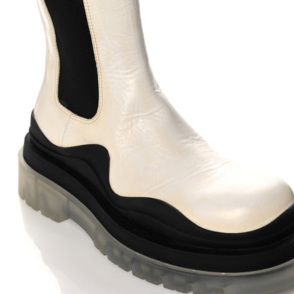 Bottega Veneta Calfskin The Tire Chelsea Boots 37 Wax Black Transparent 9 of 14