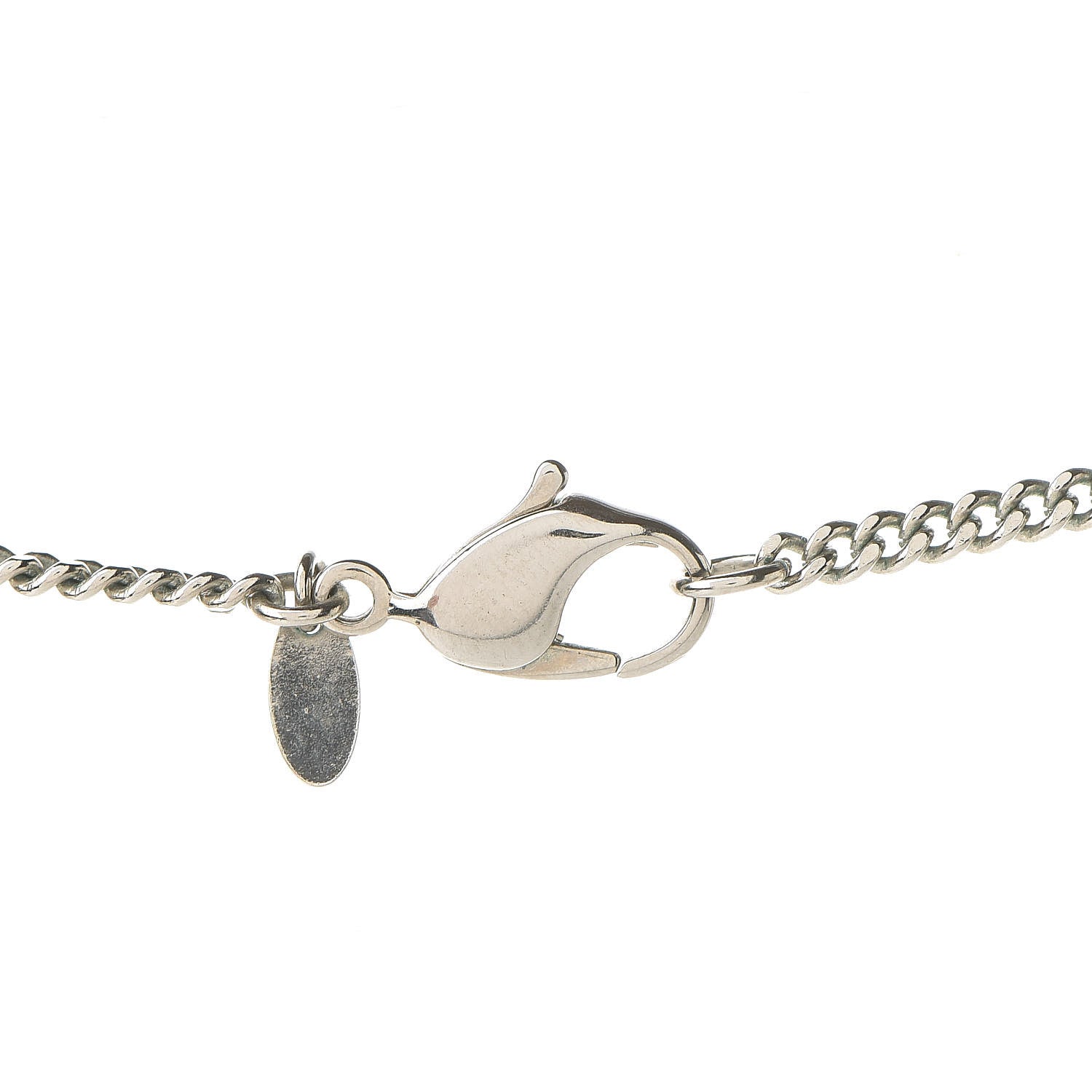 Chanel Baguette Crystal CC Necklace Silver 5 of 7