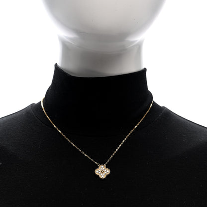Van Cleef & Arpels 18K Yellow Gold Diamond Vintage Alhambra Pendant Necklace 2 of 4