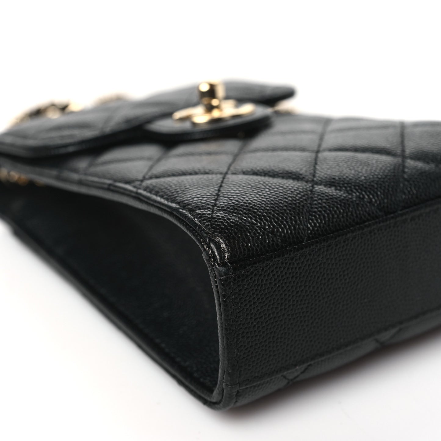 Caviar Quilted Classic Phone Holder Black