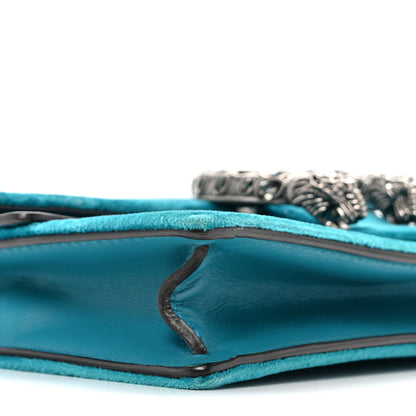Gucci Velvet Super Mini Dionysus Shoulder Bag Pavone Cyan 8 of 12
