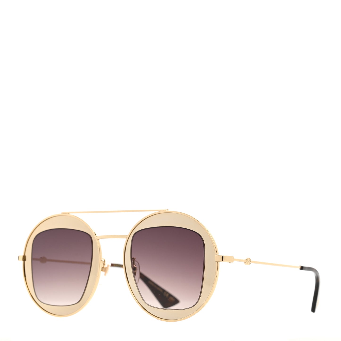 Round Frame Sylvie Web Sunglasses GG0105S Gold