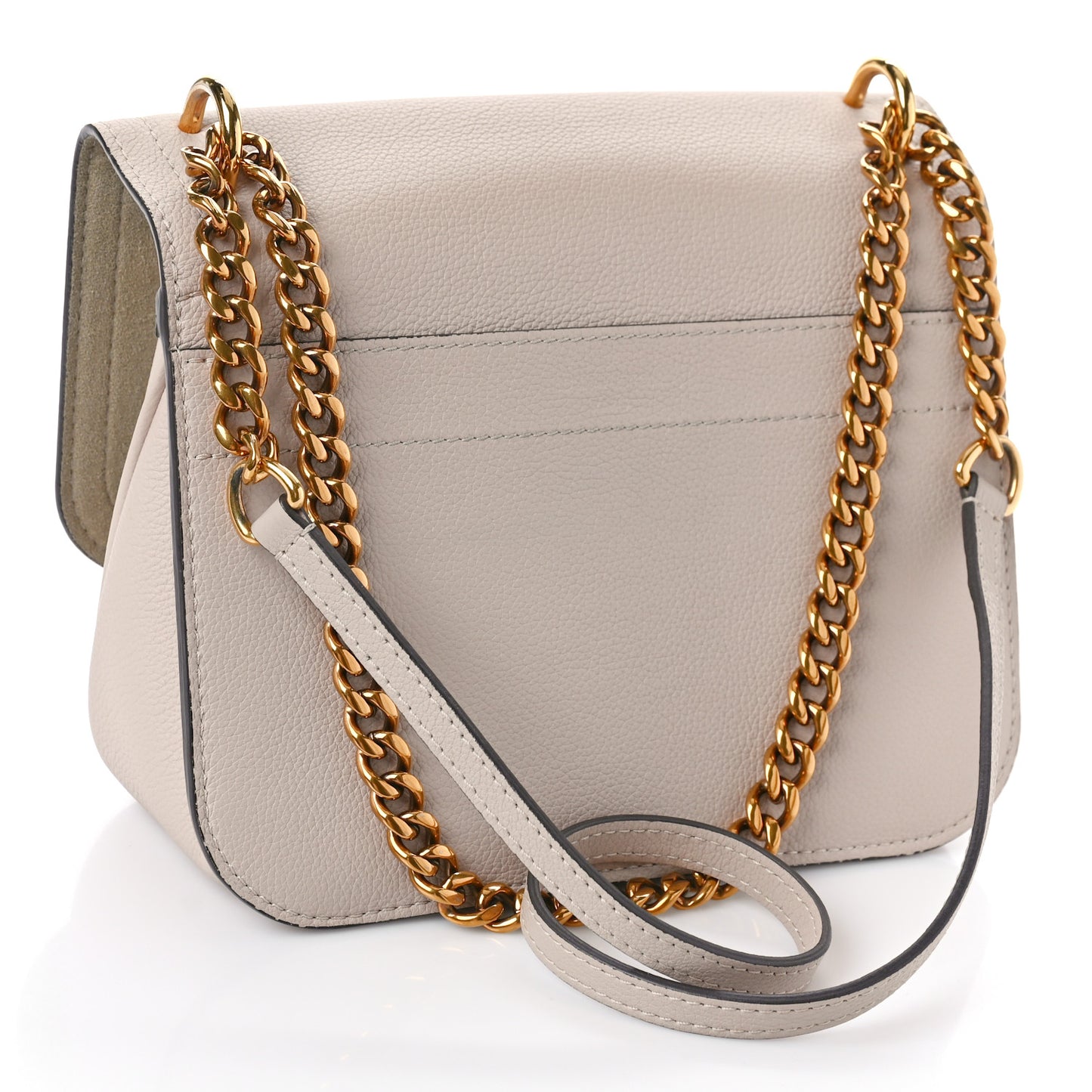 Grained Calfskin Lockme Chain Bag Greige