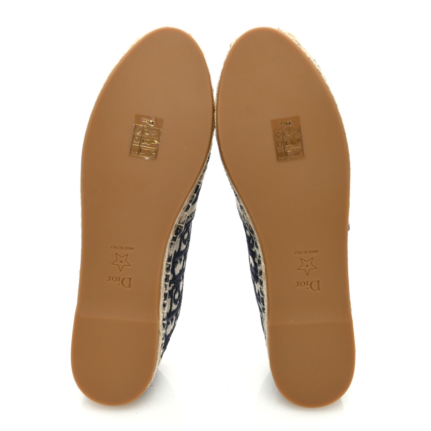 CHRISTIAN DIOR Oblique Embroidered Granville 15mm Espadrilles 39.5 Deep Blue