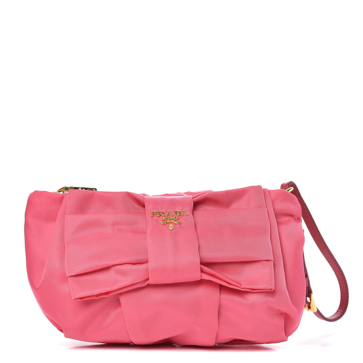 Tessuto Nylon Bow Wristlet Begonia