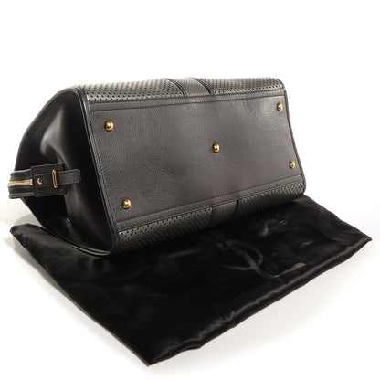 Saint Laurent Leather Perforated Large Cabas ChYc Pewter 4 of 8
