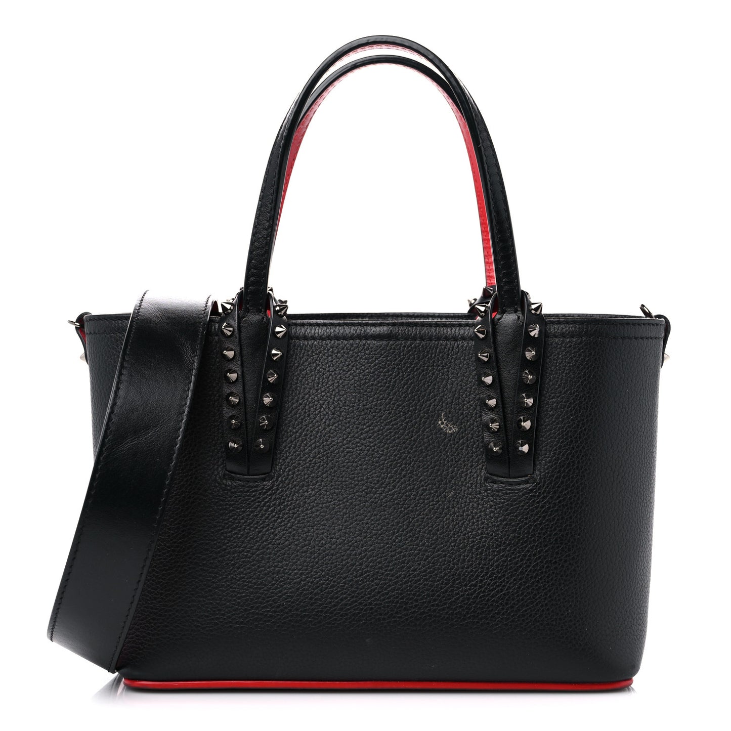 Calfskin Spikes Mini East West Cabata Tote Black