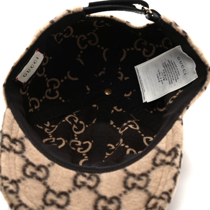 Gucci Covered Wool GG Monogram Baseball Hat M Beige Ebony 7 of 10