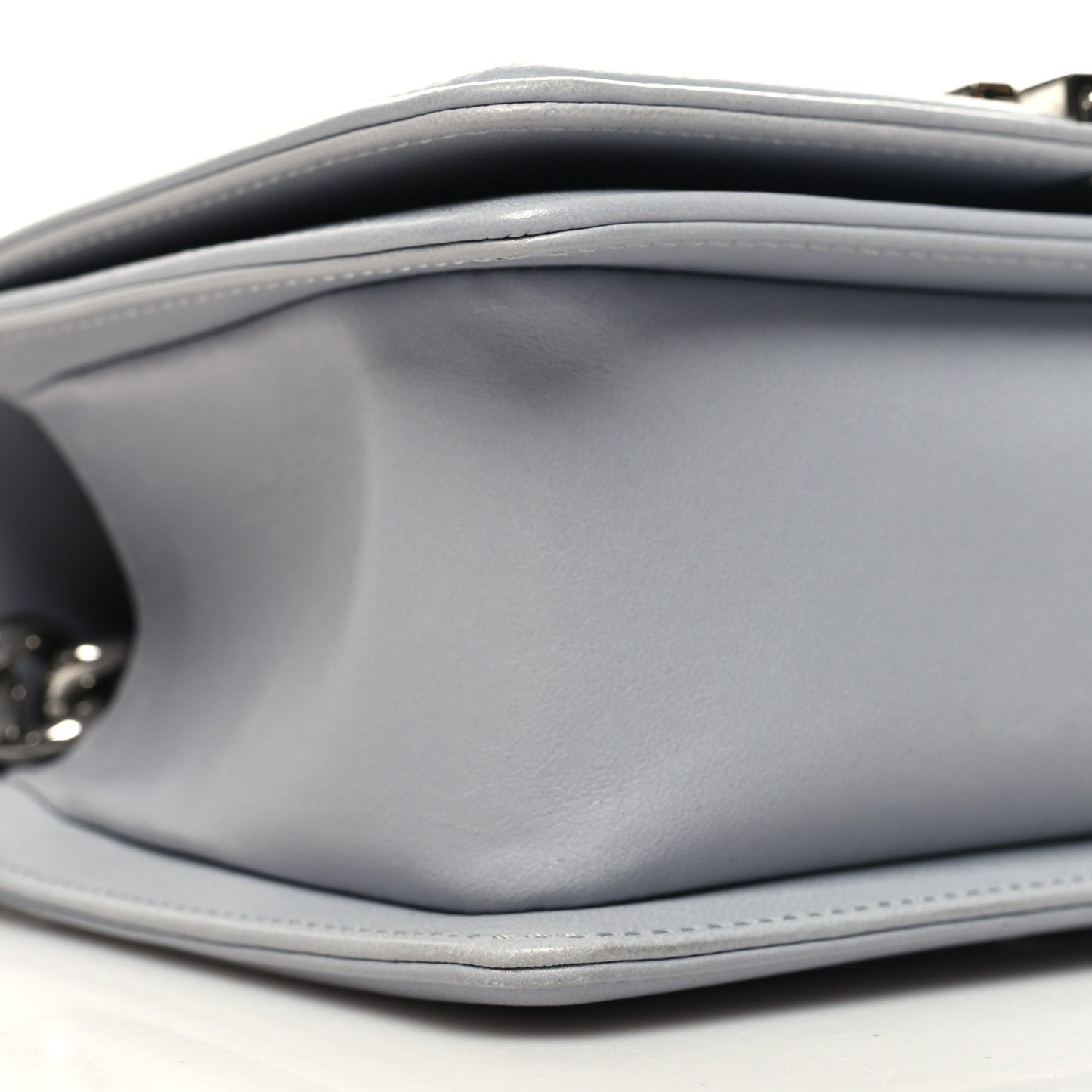 Calfskin Quilted Small Boy Flap Grey
