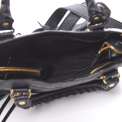 Balenciaga Chevre Gold Metallic Edge Hardware Mini City Black 6 of 12