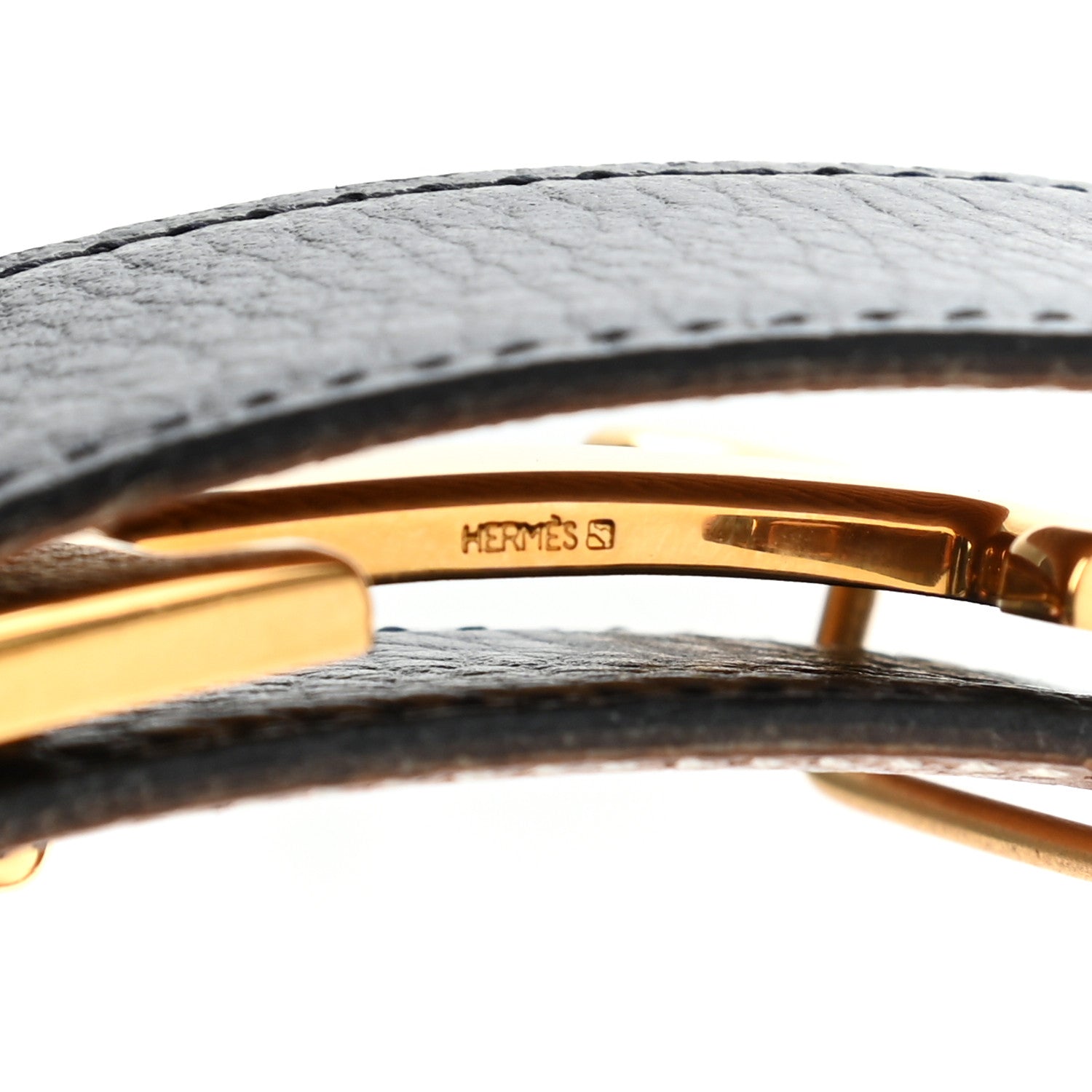 Hermes Ardennes Courchevel H Belt 65 Black Gold 7 of 10