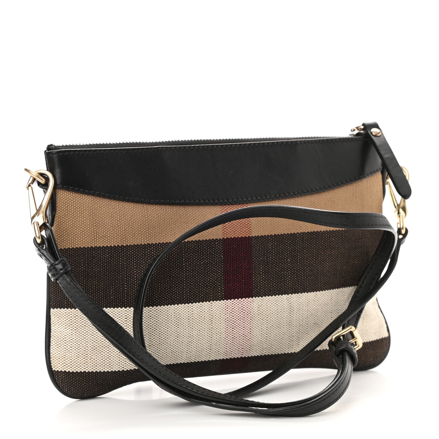 Burberry Mega Check Peyton Crossbody Clutch Bag Black 3 of 7