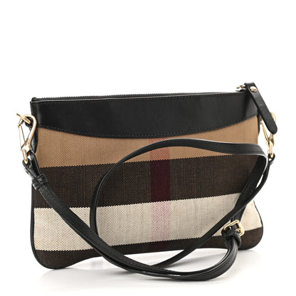 Burberry Mega Check Peyton Crossbody Clutch Bag Black 3 of 7