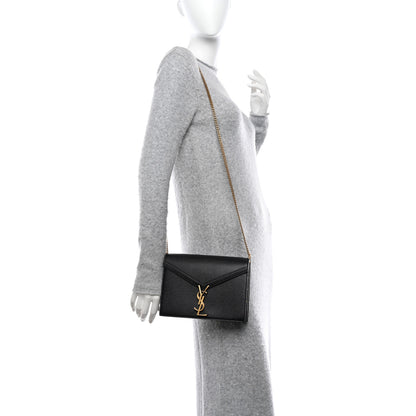 Saint Laurent SAINT LAURENT Grain De Poudre Monogram Cassandra Clasp Bag Black 2 of 14
