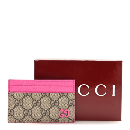 Gucci GG Supreme Monogram Bi-Color Card Holder Beige Ebony Pink 7 of 7