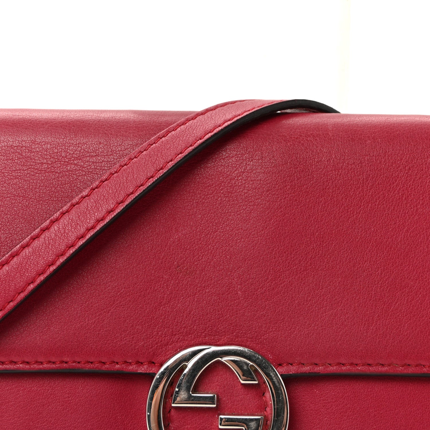 Gucci Calfskin Icon Wallet Dark Pink 7 of 9
