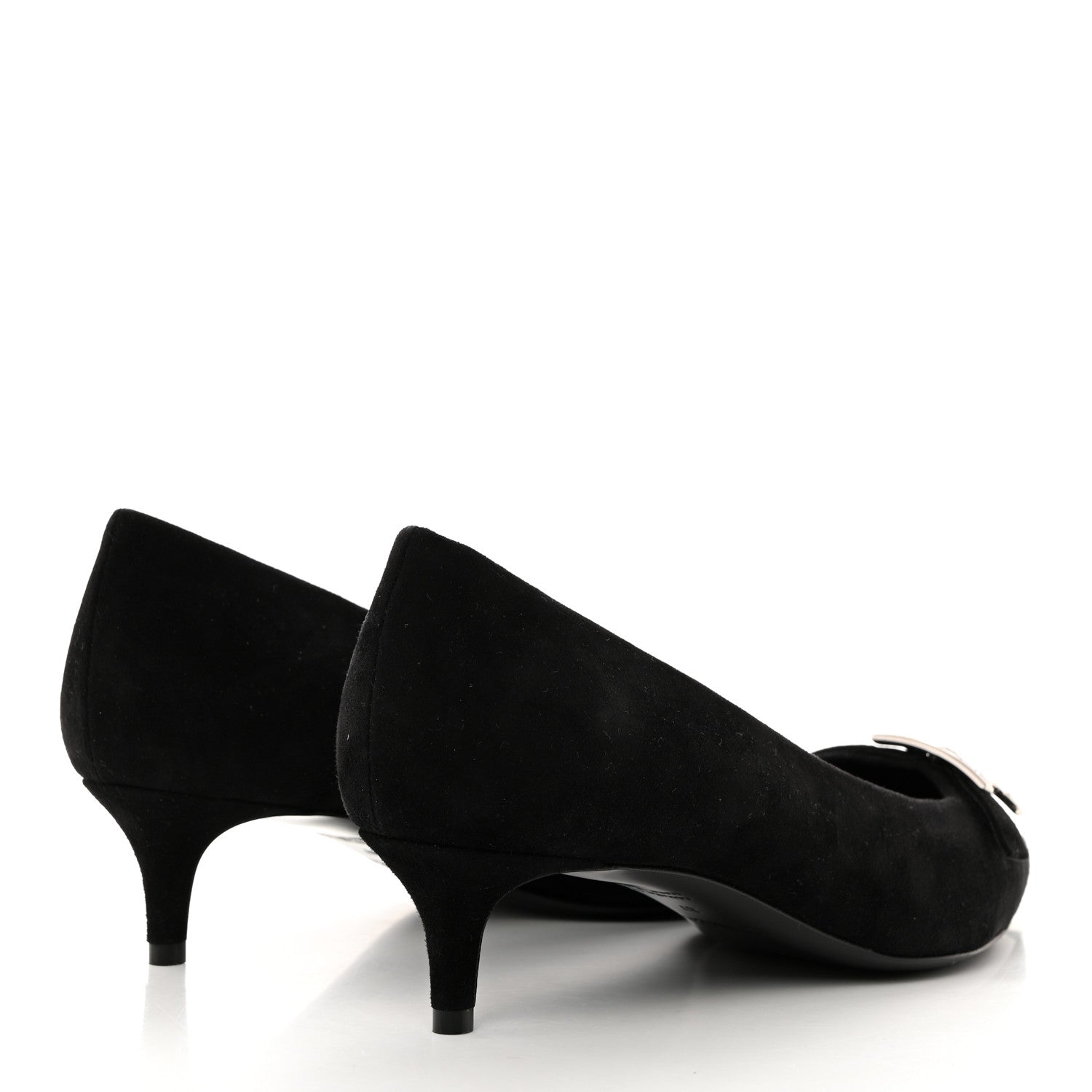 Hermes Suede Goatskin Blush 40 Pumps 37 Black 4 of 9