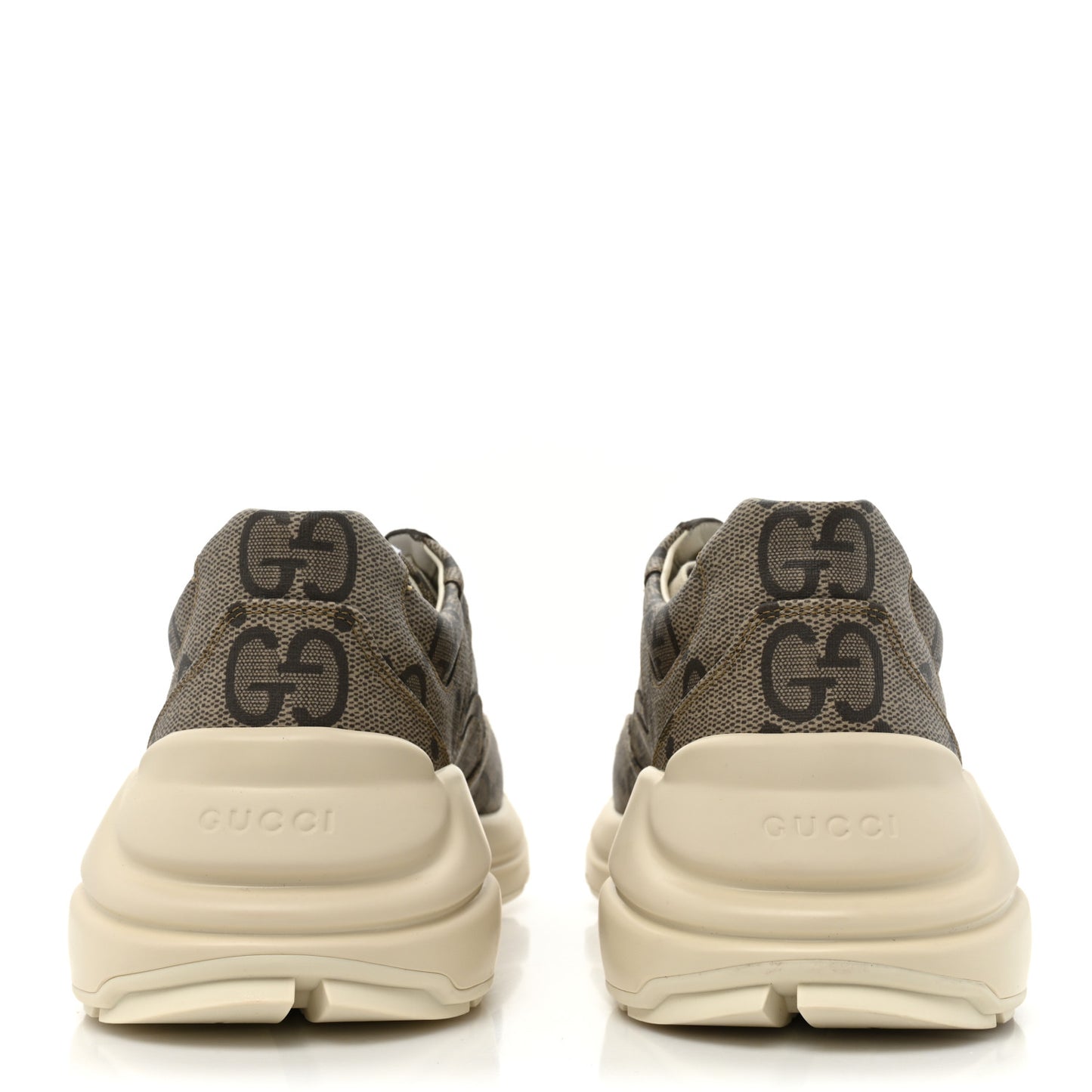 Maxi GG Supreme Monogram Gucci 100 Mens Rhyton Sneakers 9 Beige Ebony