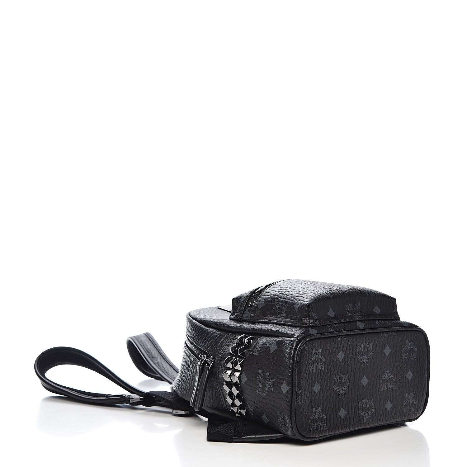 MCM Visetos Side Stud Mini Stark Backpack Black 4 of 10